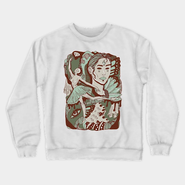 Rust Sage Ballerina Crewneck Sweatshirt by kenallouis